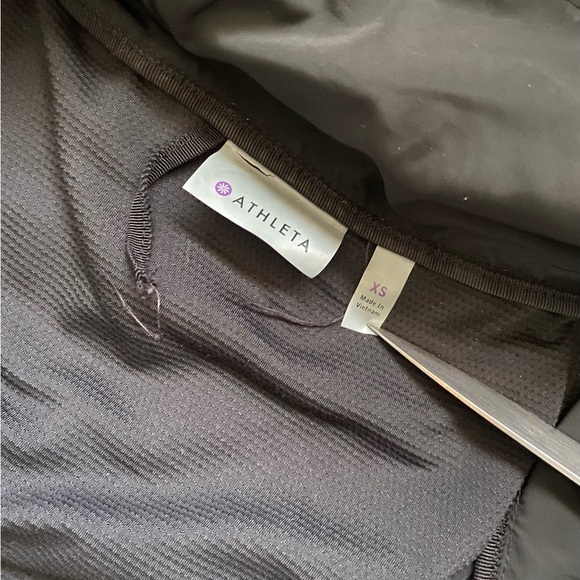 Athleta Black Hooded Solar Rain Wind Anorak - Picture 11 of 11